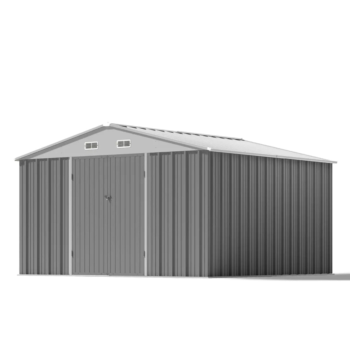 Patiowell 10x10 Metal Storage Shed with Weather-Resistance, Gray - Noxmow Official Hardware