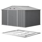 Patiowell 10x8 Metal Shed with Floor, Gray angle 1