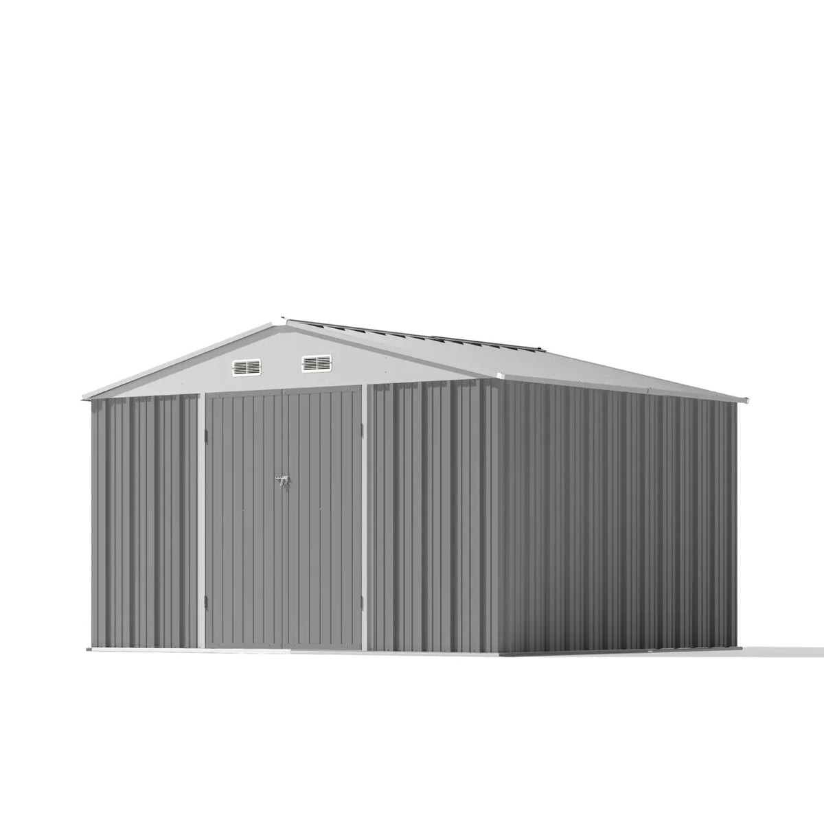 Patiowell 10x8 Metal Shed with Weather Resistance, Gray - Noxmow Official Hardware