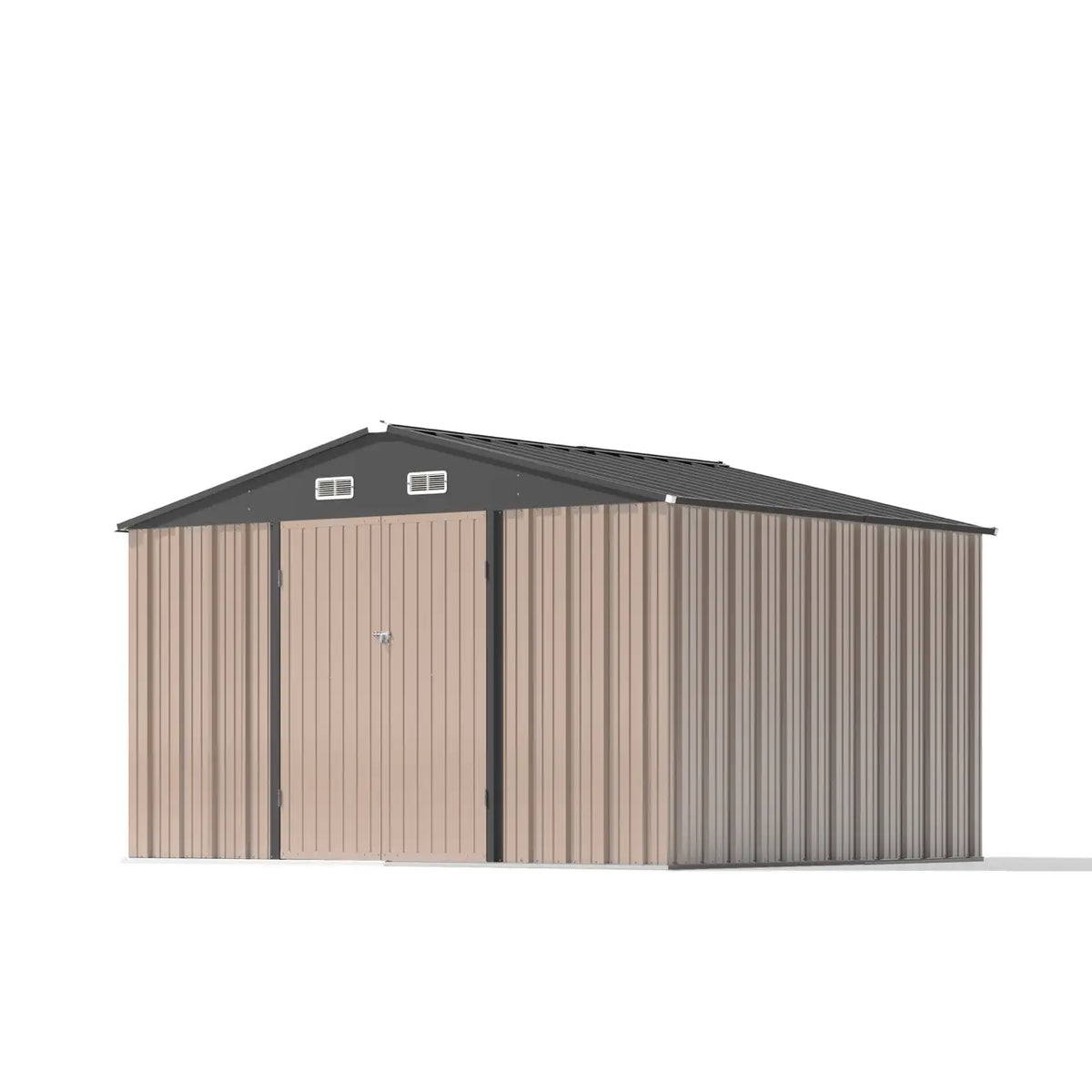 Patiowell 10x8 Metal Shed with Weather Resistance, Brown - Noxmow Official Hardware