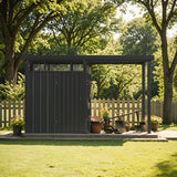 6x8 Metal Storage Shed with 7x8 Pergola Covered Porch angle 13
