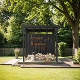 6x8 Metal Storage Shed with 7x8 Pergola Covered Porch angle 14