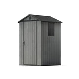 Patiowell Fit-it 4x4 Plastic Storage Garden Shed, Dark Gray angle 1
