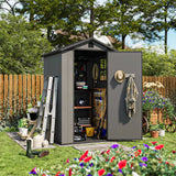 Patiowell Fit-it 4x4 Plastic Storage Garden Shed, Dark Gray angle 2