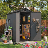 Patiowell Fit-it 4x6 Plastic Storage Shed for Bike, Dark Gray angle 2