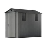 Patiowell 4x8 Plastic Storage Shed, Dark Gray angle 1