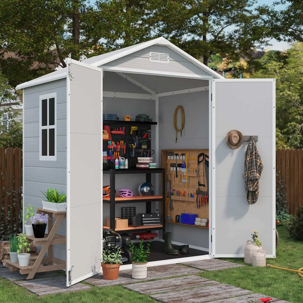 Patiowell 6x4 Plastic Storage Shed with Floor View 2 - Noxmow Official Hardware