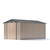 Patiowell 8x12 Metal Storage Shed, Brown angle 1