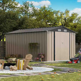 Patiowell 8x12 Metal Storage Shed, Brown angle 5