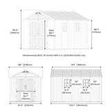 Kick-it 8x12 Plastic Storage Shed with Floor, Brown angle 3