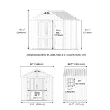 Kick-it 8x6 Plastic Storage Shed with Floor, Gray & Beige angle 5