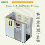 Patiowell 4x4 Plastic Storage Garden Shed, Gray White angle 7