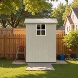 Patiowell 4x4 Plastic Storage Garden Shed, Gray White angle 10