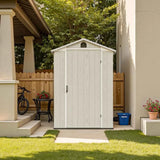 Patiowell 4x4 Plastic Storage Garden Shed, Gray White angle 9