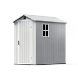 Patiowell 4x6 Plastic Storage Shed for Bike, Light Gray angle 1