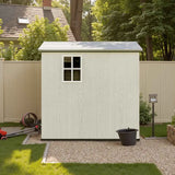 Patiowell 4x6 Plastic Storage Shed for Bike, Light Gray angle 9