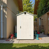 Patiowell 4x6 Plastic Storage Shed for Bike, Light Gray angle 8