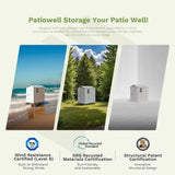 Patiowell 4x4 Plastic Storage Garden Shed, Gray White angle 8