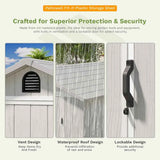Patiowell 4x6 Plastic Storage Shed for Bike, Light Gray angle 5