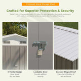 Patiowell 10x12 Metal Shed with Floor Frame, Gray angle 4