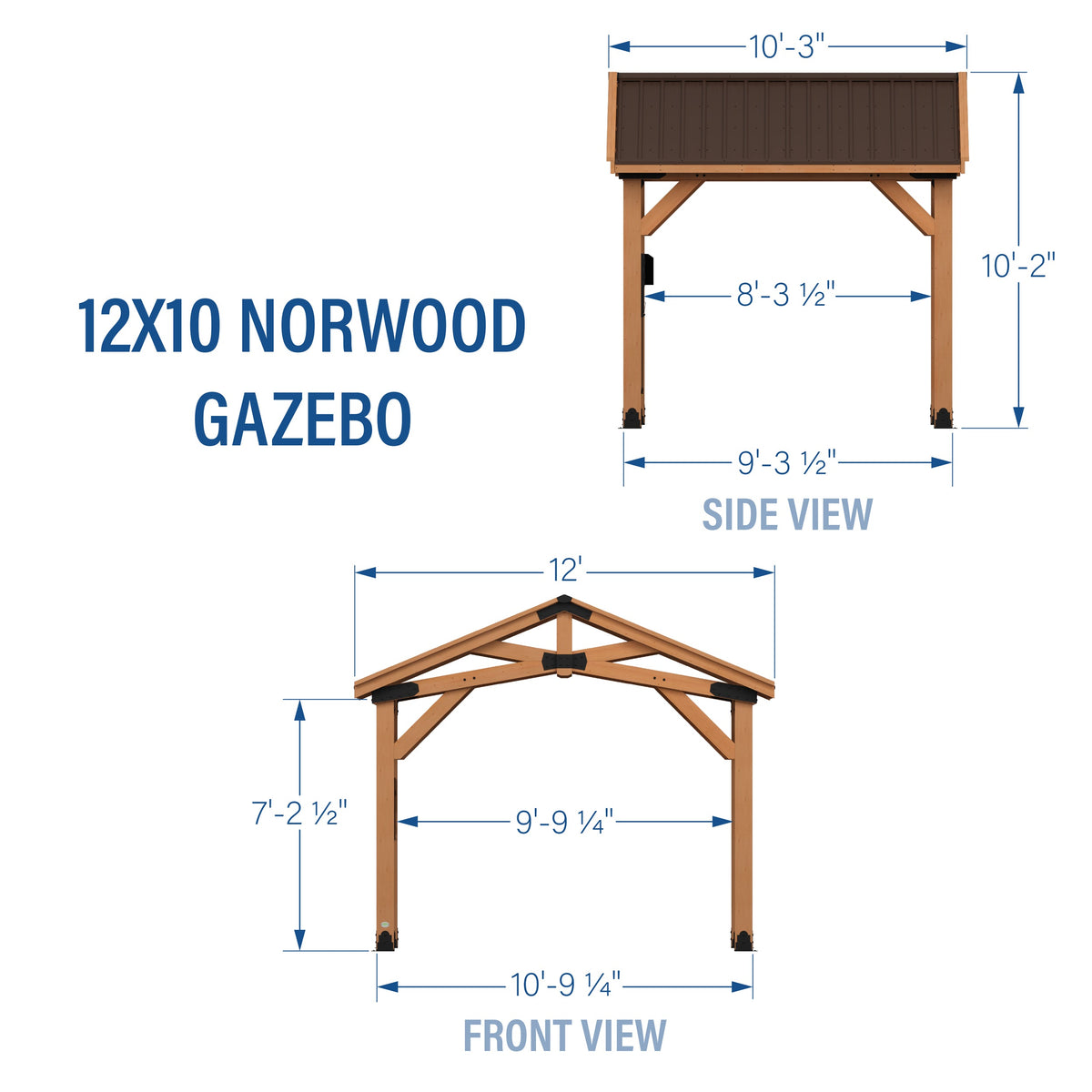 12x10 Norwood Gazebo - Noxmow Official Hardware