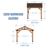 12x10 Norwood Gazebo angle 1