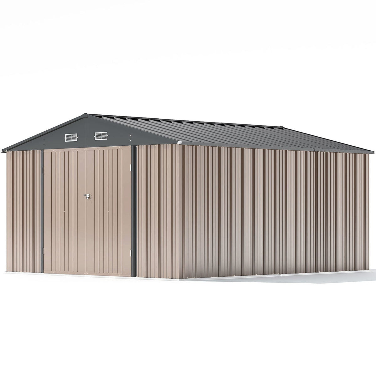 Patiowell 10x12 Metal Shed with Vents, Brown - Noxmow Official Hardware