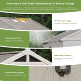 Patiowell 10x14 ft Kick-it Plastic Storage Shed with Skylight & Windows angle 6