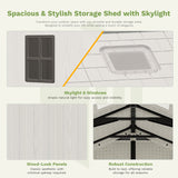 Patiowell 10x14 ft Kick-it Plastic Storage Shed with Skylight & Windows angle 5