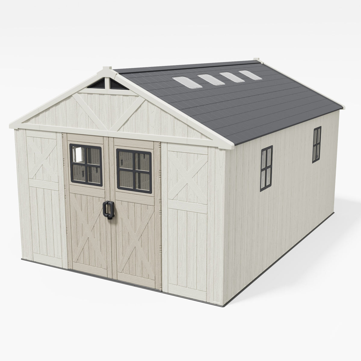 Patiowell 10x14 ft Kick-it Plastic Storage Shed with Skylight & Windows - Noxmow Official Hardware