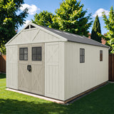 Patiowell 10x14 ft Kick-it Plastic Storage Shed with Skylight & Windows angle 9