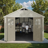 Patiowell 10x14 ft Kick-it Plastic Storage Shed with Skylight & Windows angle 8