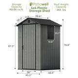 Patiowell Fit-it 4x4 Plastic Storage Garden Shed, Dark Gray angle 3