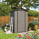 Patiowell Fit-it 4x4 Plastic Storage Garden Shed, Dark Gray angle 12