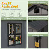 Patiowell Fit-it 4x6 Plastic Storage Shed for Bike, Dark Gray angle 6