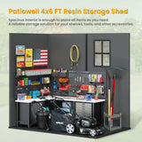 Patiowell Fit-it 4x6 Plastic Storage Shed for Bike, Dark Gray angle 9