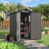 Patiowell Fit-it 4x6 Plastic Storage Shed for Bike, Dark Gray angle 10