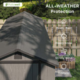 Patiowell 4x8 Plastic Storage Shed, Dark Gray angle 6