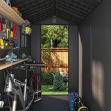 Patiowell 4x8 Plastic Storage Shed, Dark Gray angle 9
