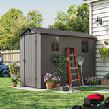 Patiowell 4x8 Plastic Storage Shed, Dark Gray angle 11