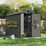 Patiowell 4x8 Plastic Storage Shed, Dark Gray angle 2