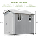 Patiowell Fit-it 4x8 Plastic Storage with Floor, Gray angle 3