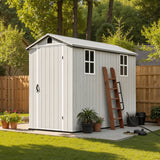 Patiowell Fit-it 4x8 Plastic Storage with Floor, Gray angle 12