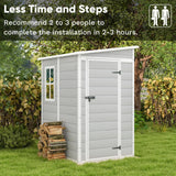 Patiowell 5x4 Plastic Storage Shed, Gray angle 5