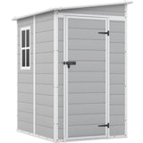 Patiowell 5x4 Plastic Storage Shed, Gray angle 9