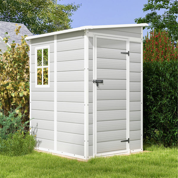 Patiowell 5x4 Plastic Storage Shed, Gray View 2 - Noxmow Official Hardware