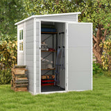 Patiowell 5x4 Plastic Storage Shed, Gray angle 7