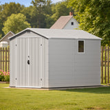 Patiowell 6x10 ft Plastic Shed with Window, Gray angle 8