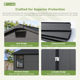 Patiowell 6x4 Plastic Shed with Window & Vent, Dark Gray angle 4