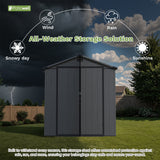 Patiowell 6x4 Plastic Shed with Window & Vent, Dark Gray angle 7